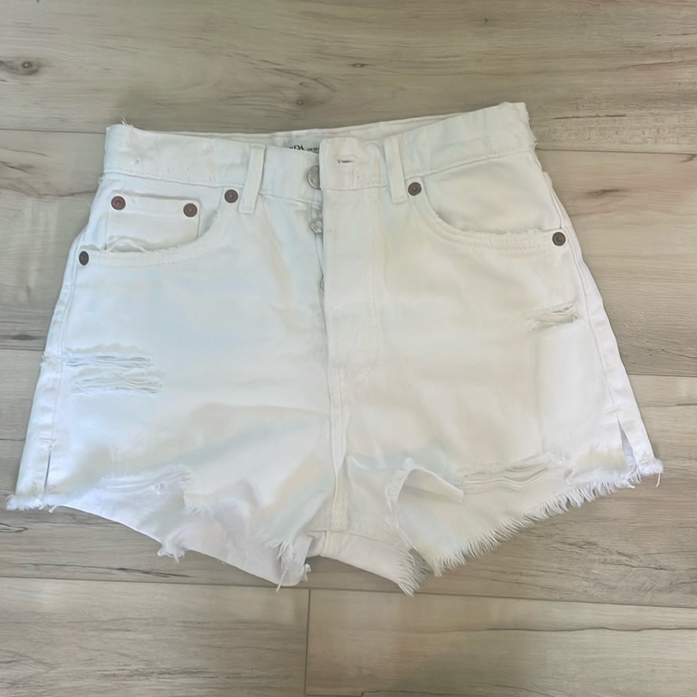 White Zara Jean Shorts
